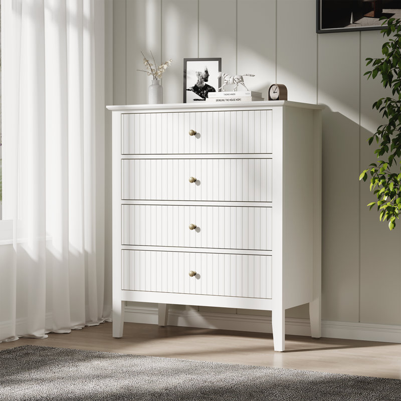 White fluted dresser discount
